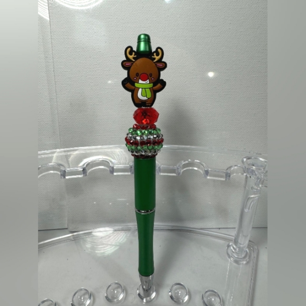 Beaded christmas pen